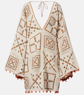 Marva beaded crochet cotton minidress | Alémais