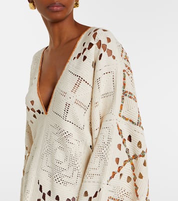 Marva beaded crochet cotton minidress | Alémais