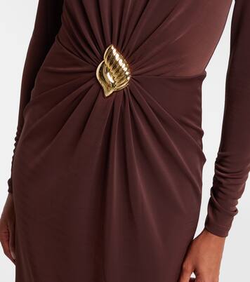 Embellished gathered jersey gown | Rebecca Vallance