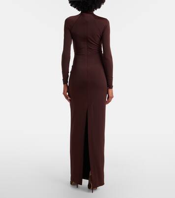 Embellished gathered jersey gown | Rebecca Vallance