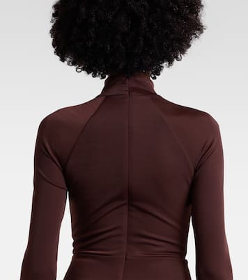 Embellished gathered jersey gown | Rebecca Vallance