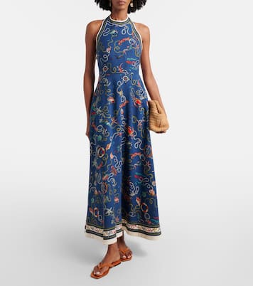 Cove printed halterneck maxi dress | Alémais