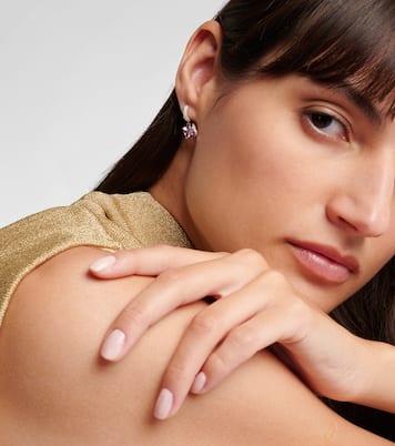 Cobblestone Micro 18kt gold hoop earrings with morganites and diamonds | Octavia Elizabeth