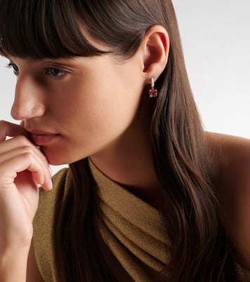 Cobblestone Micro 18kt gold hoop earrings with morganites and diamonds | Octavia Elizabeth