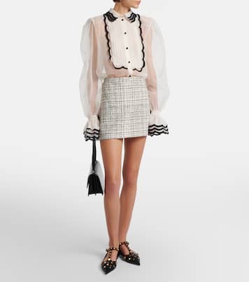 Cotton-blend tweed miniskirt | Valentino