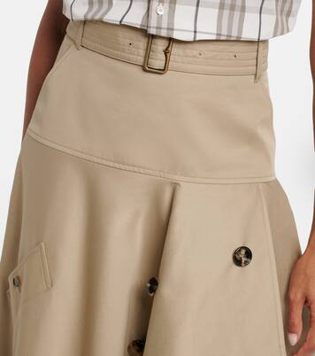 Heather asymmetric cotton midi skirt | Burberry