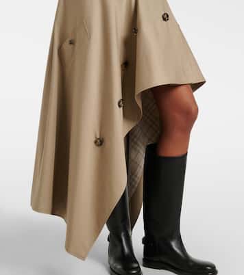 Heather asymmetric cotton midi skirt | Burberry