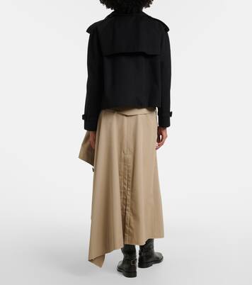 Heather asymmetric cotton midi skirt | Burberry