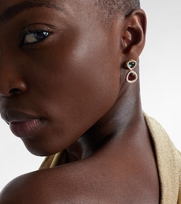 Boucles d’oreilles Two Drop Kaleidoscope en or 18 ct, tourmalines et diamants | Octavia Elizabeth