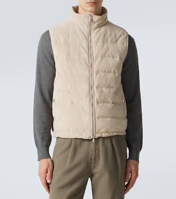 Daunenweste aus Veloursleder | Brunello Cucinelli