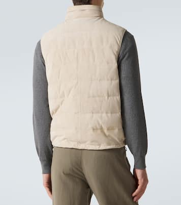 Daunenweste aus Veloursleder | Brunello Cucinelli