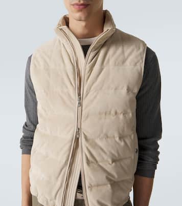 Daunenweste aus Veloursleder | Brunello Cucinelli