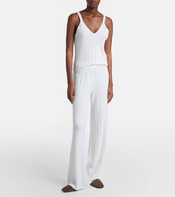 Shannen cotton and cashmere wide-leg pants | Lisa Yang