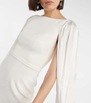 Midikleid Essiah aus Crêpe und Satin | Safiyaa