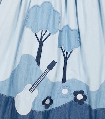 Patchwork cotton chambray dress | Stella McCartney Kids
