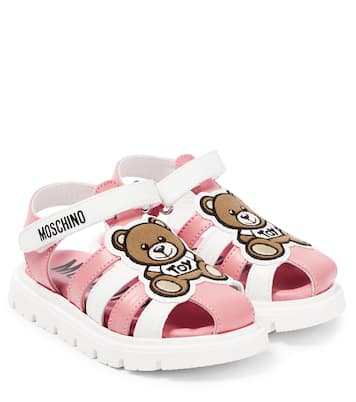 Logo leather sandals | Moschino Kids