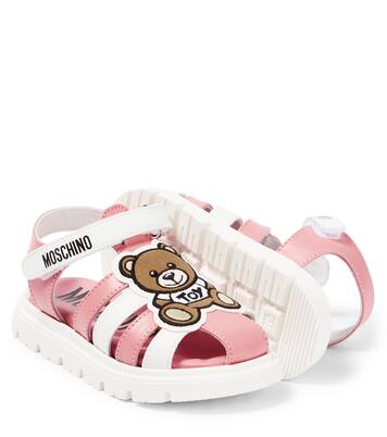 Logo leather sandals | Moschino Kids