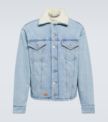 Faux fur-trimmed denim jacket | ERL