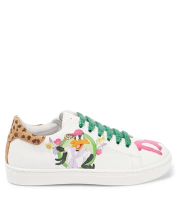 Daffy Duck leather sneakers | Monnalisa