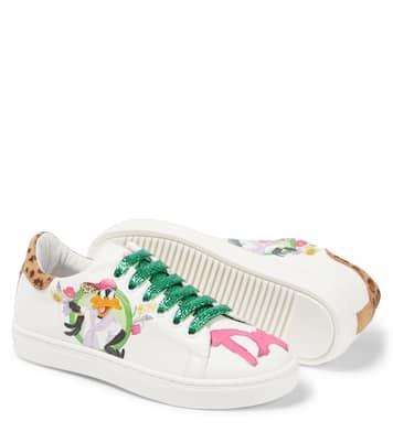 Daffy Duck leather sneakers | Monnalisa