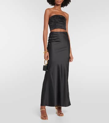 Crop top de satén fruncido | Rotate