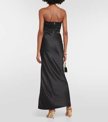 Crop top de satén fruncido | Rotate