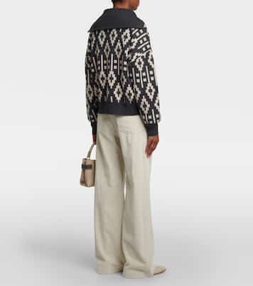 Pull Vintage Jacquard en laine, cachemire et soie | Brunello Cucinelli