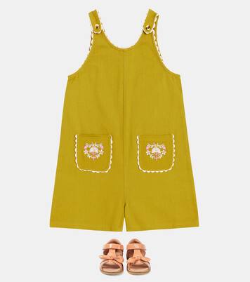 Elena embroidered cotton canvas playsuit | Louise Misha