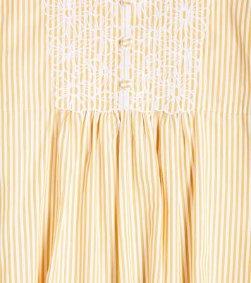 Robe rayée et brodée en coton | Il Gufo