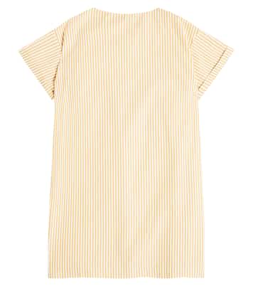 Robe rayée et brodée en coton | Il Gufo