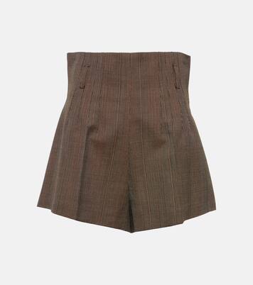 High-Rise Shorts aus Wolle | Prada