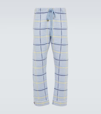 Rain tartan cashmere sweatpants | God's True Cashmere
