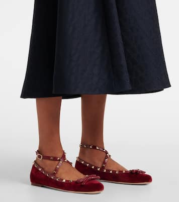 Ballerinas Rockstud aus Samt | Valentino Garavani