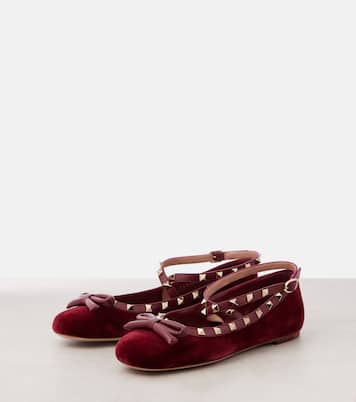 Ballerinas Rockstud aus Samt | Valentino Garavani