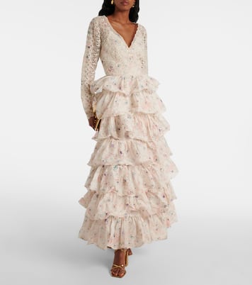 Halliday ruffled tiered cotton gown | Zimmermann
