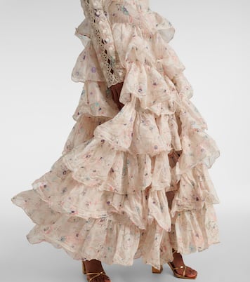 Halliday ruffled tiered cotton gown | Zimmermann