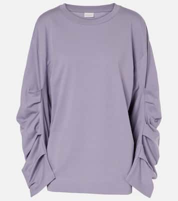 Ruched cotton jersey sweatshirt | Dries Van Noten