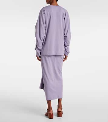 Ruched cotton jersey sweatshirt | Dries Van Noten