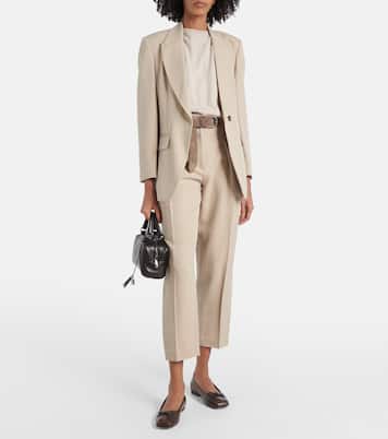 Monili bow-detail leather ballet flats | Brunello Cucinelli