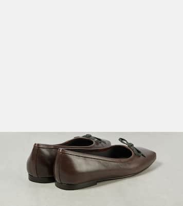 Monili bow-detail leather ballet flats | Brunello Cucinelli