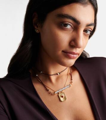 Collana Candy Cane in oro 18kt gold con diamanti | Marie Lichtenberg