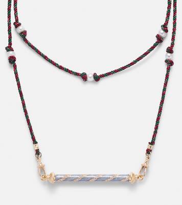 Collana Candy Cane in oro 18kt gold con diamanti | Marie Lichtenberg