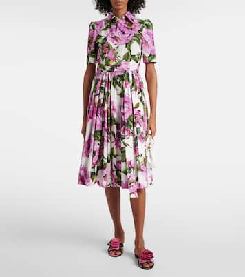 Floral-appliqué brocade slides | Dolce&Gabbana