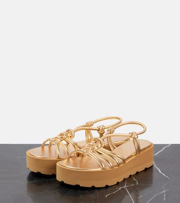 Sandalen aus Metallic-Leder | Gianvito Rossi