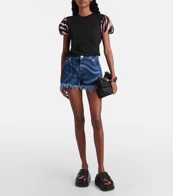 Iride satin-trimmed cotton top | Pucci