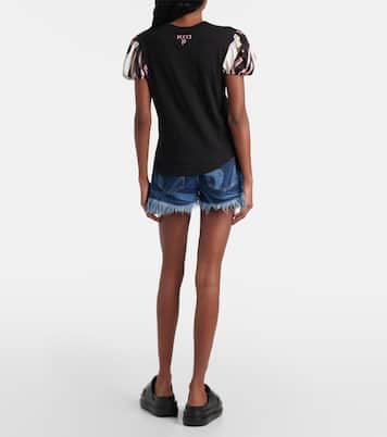 Iride satin-trimmed cotton top | Pucci