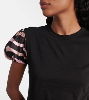 Iride satin-trimmed cotton top | Pucci