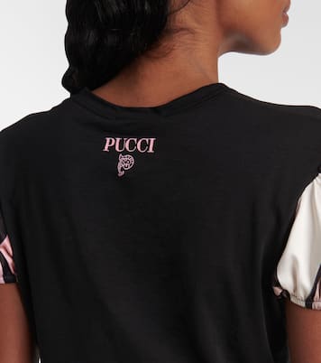 Iride satin-trimmed cotton top | Pucci