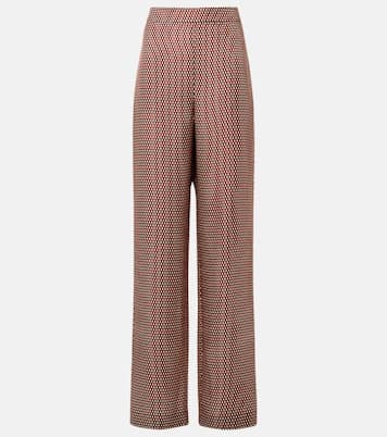 Printed high-rise silk straight pants | Joseph
