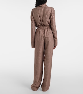 Printed high-rise silk straight pants | Joseph